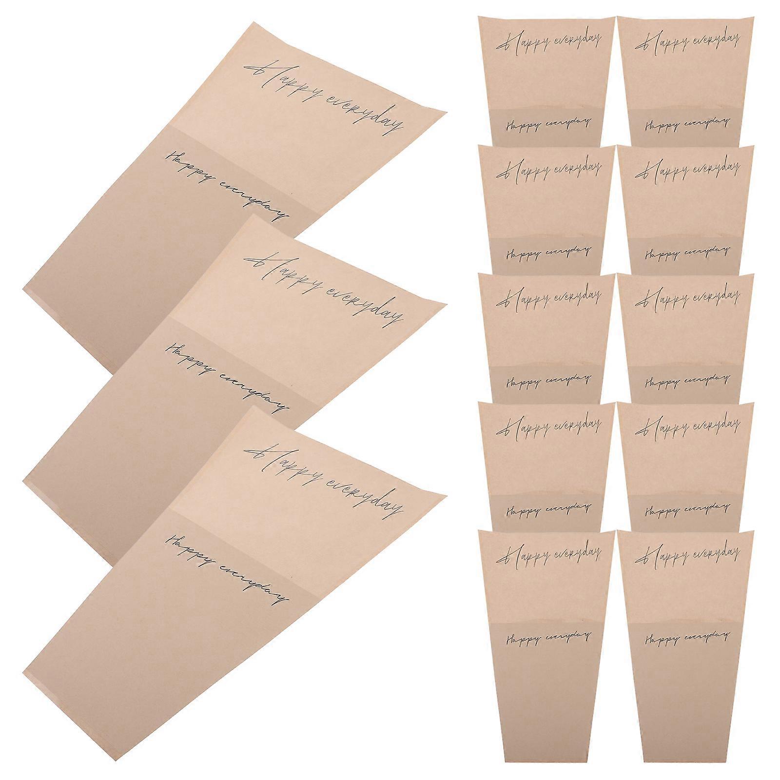 Bouquet Wrapping Bag Flower Packaging Bag Florist Supplies Beige Rectangular Simple Design Flower Protection 20Set
