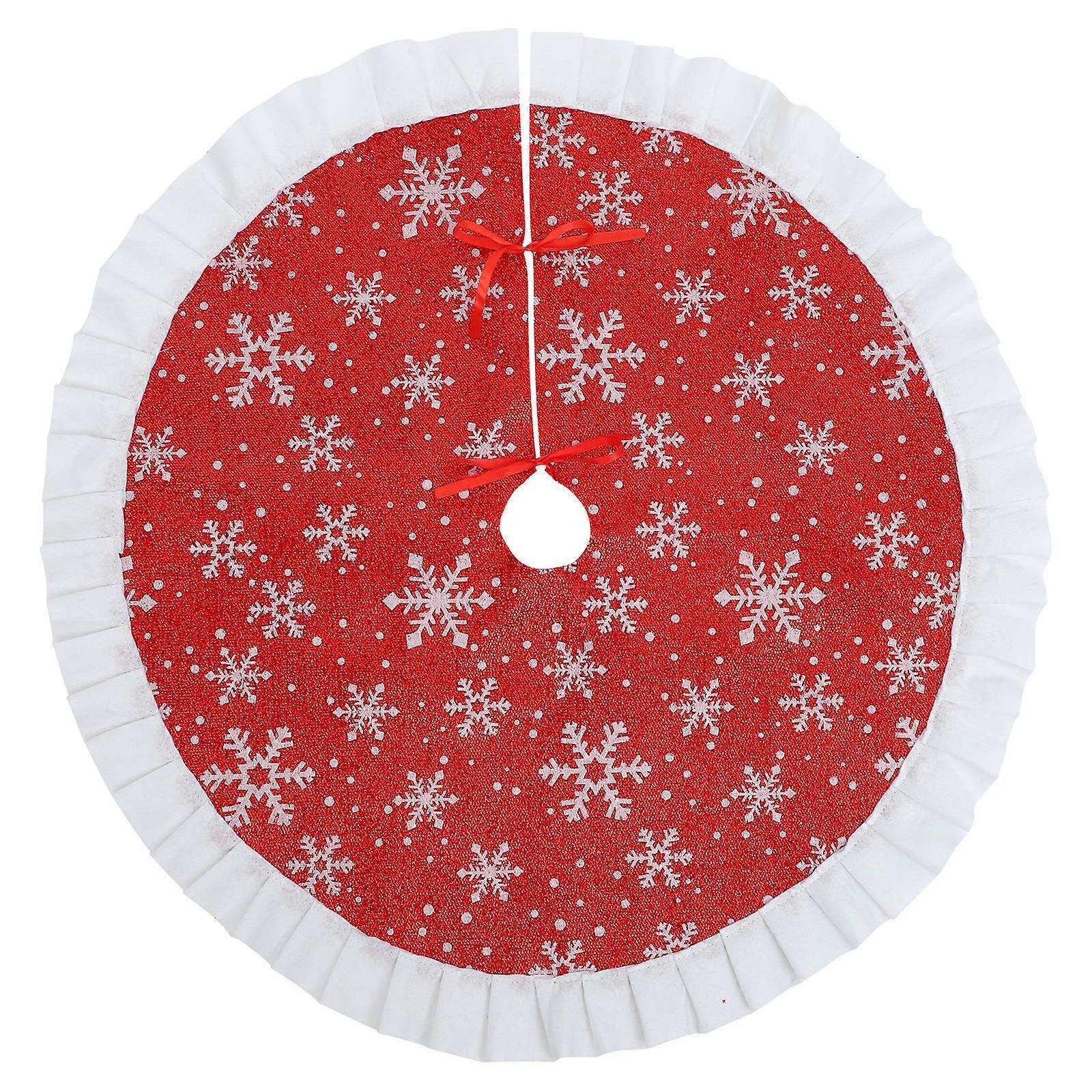 It looks like you're describing a product—possibly for listing or marketing—related to a **Christmas tree skirt** with a **snowflake design**, used