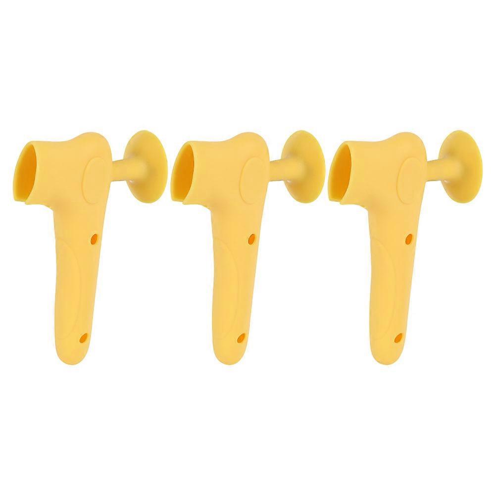 Yellow Silicone Door Handle Cover Anti-Static And Wall Protection For Office Users 3Pcs