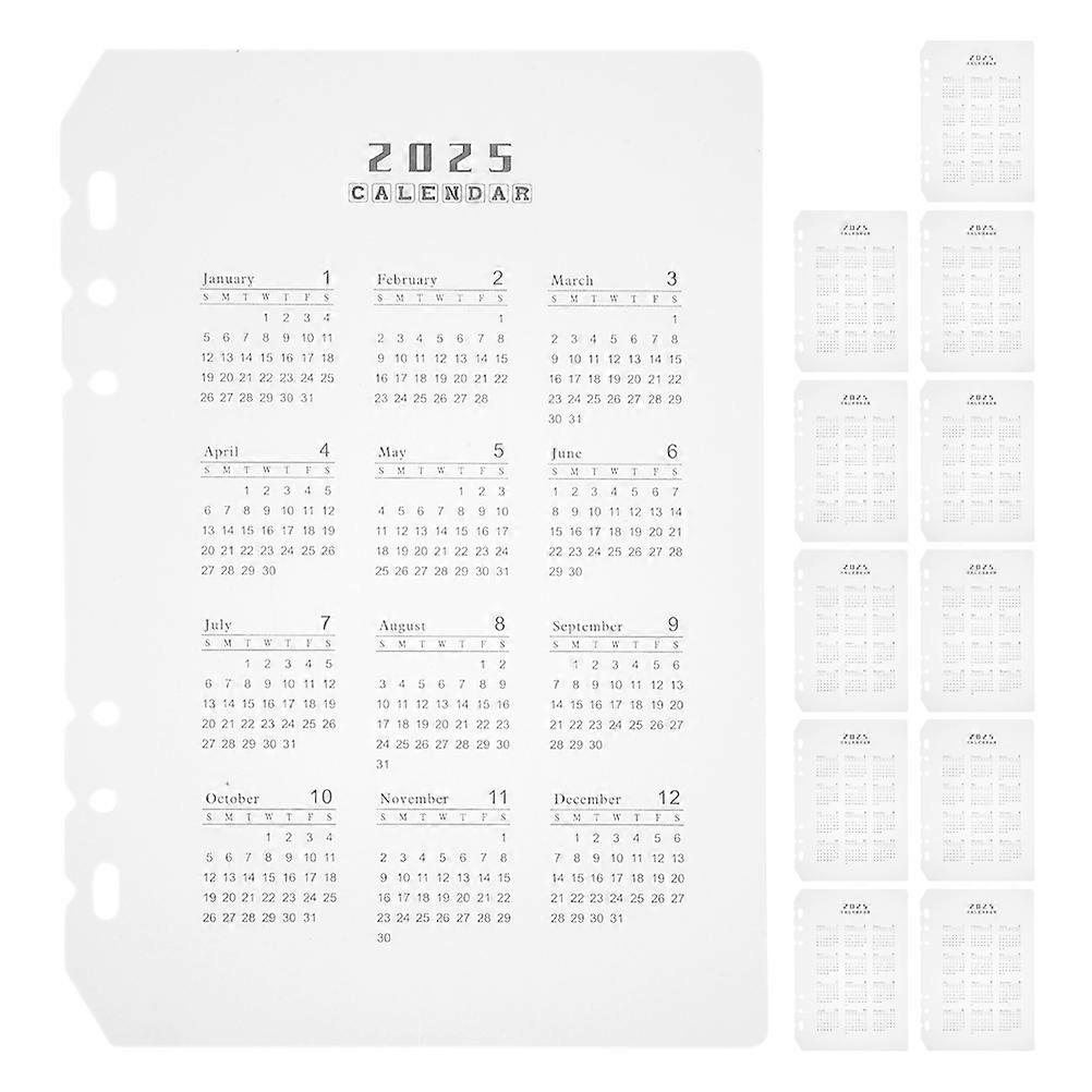 Page Management Calendar Divider Inserts Rectangular Minimalist Design School Use PP 21.50X14.50X0.10CM 12Pcs