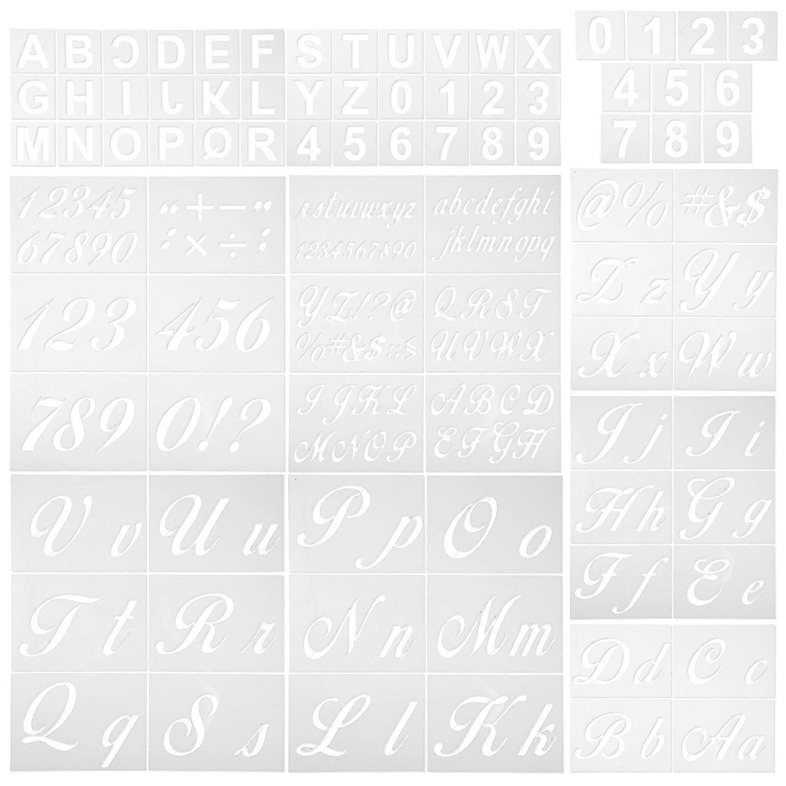Stencils Set for Letters & Numbers   Durable PET Craft Templates for DIY, Scrapbooking, Journaling, and Painting with Ink or Chalk