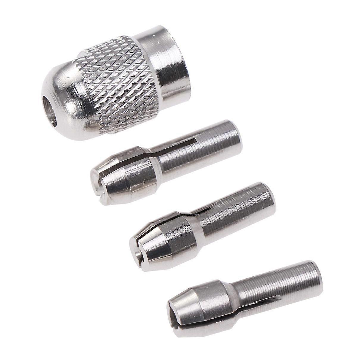Electric Grinding Drill Collets Adapter Nut Set for Grinder Use 4Pcs Silver