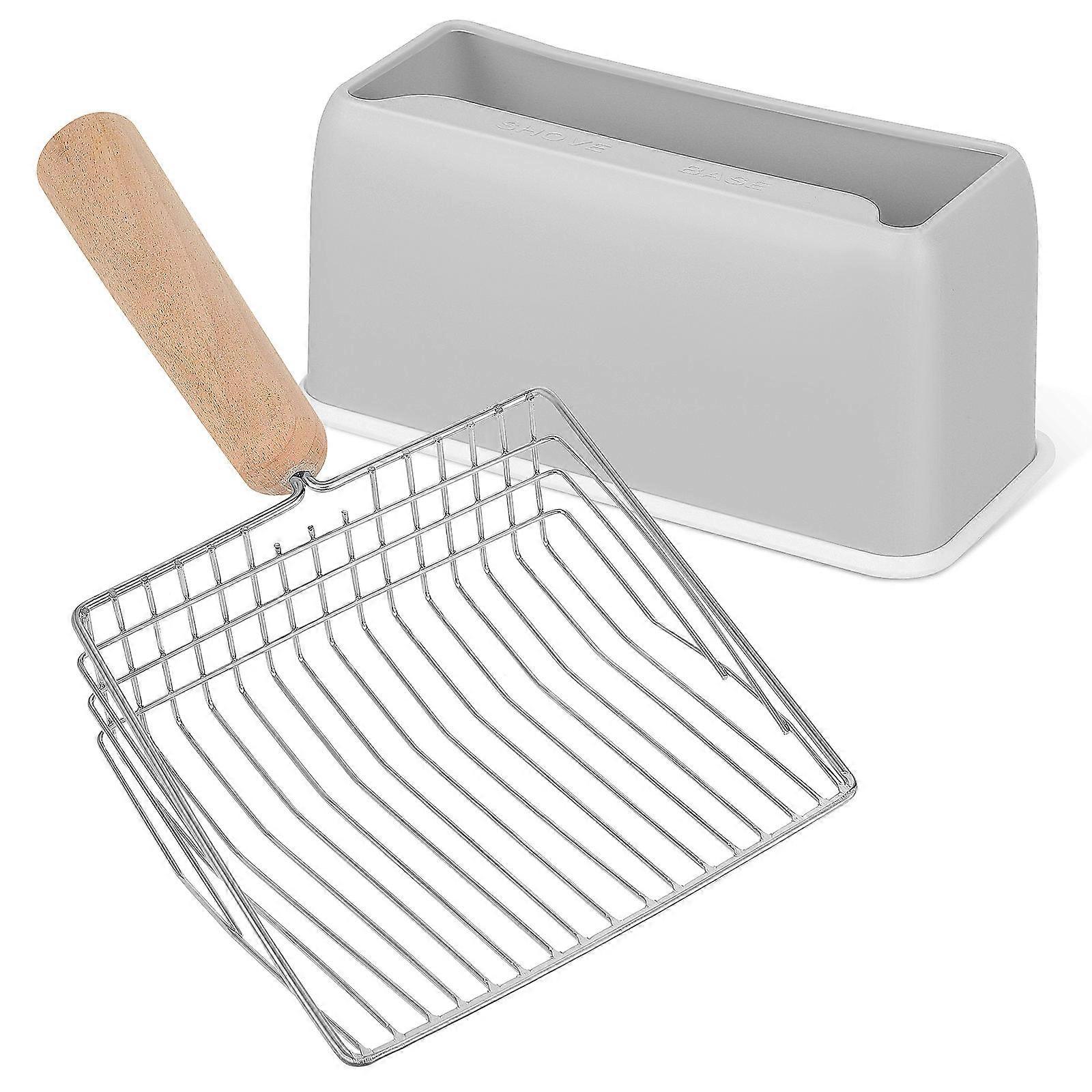 Metal Cat Litter Scoop Large Surface Simple and Modern Style Grey Color 17.50X14.00X5.20CM Size Sifting Tool 1 Set