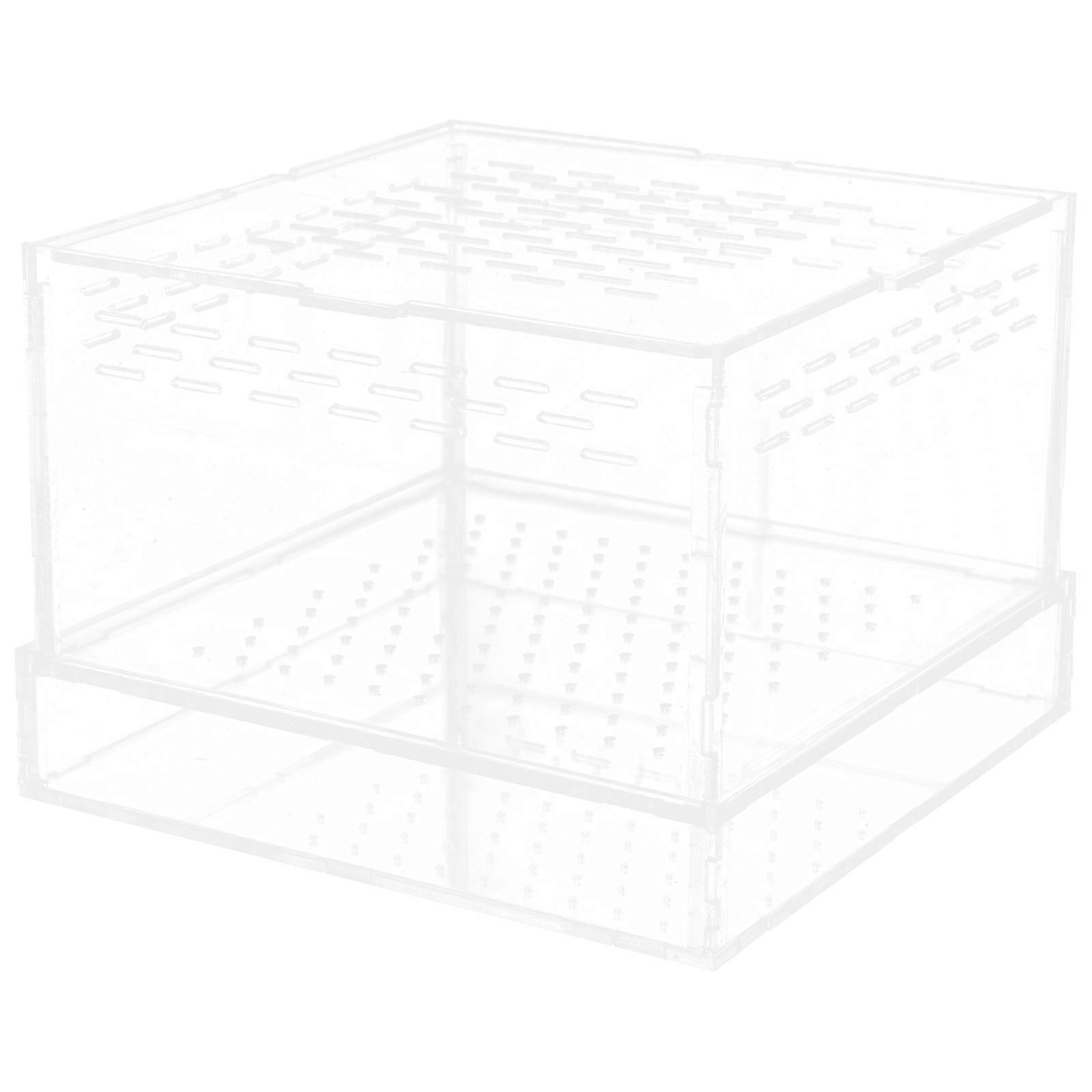 Clear Durable Mealworm Breeding Box with Lid Lightweight Ventilated Insect Hatching Container for Spiders, , Geckos and Other Reptiles