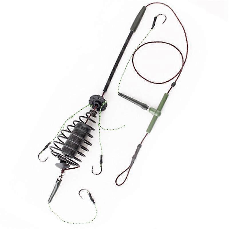 FTK Carp Bait 30-80g Fish Cage To Send Three Tied String Hooks High Carbon Steel Metal Feeder Sinker Artificial Bait Accessories