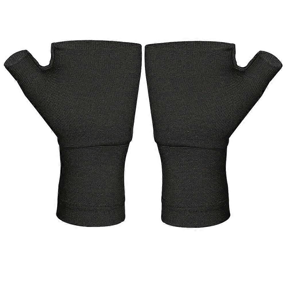 Wrist Supports 1 Pair Hand Brace Compression Arthritis Gloves, Wrist & Thumb Support, Carpal Tunnel, Black, Size M