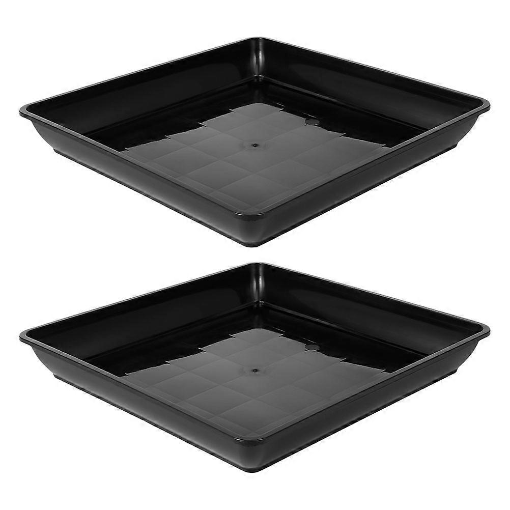 2pcs Durable Plastic Rectangular Plant Trays for Drainage, Easy Clean Saucers for Indoor & Outdoor Garden Plants and Bonsai
