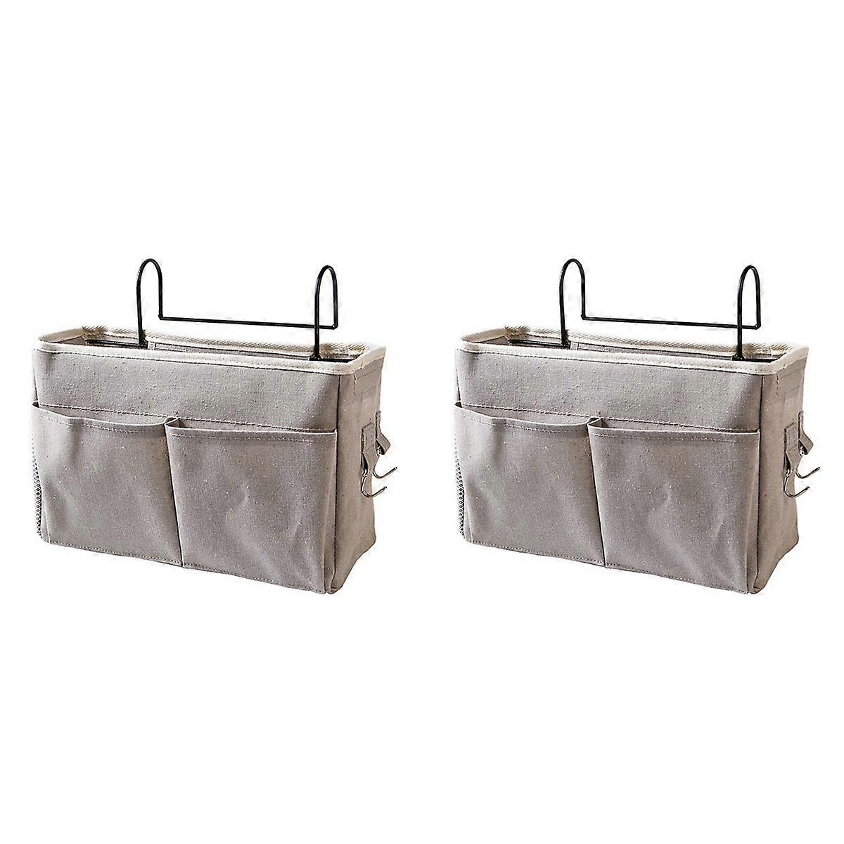 Bedside Hanging Pocket Bedside Storage Organizer Holder,Grey