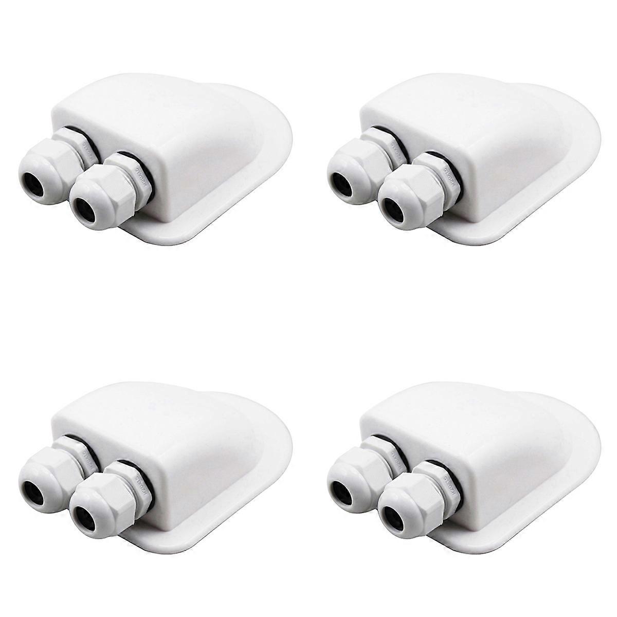 4X Double Wire Entry Gland Box Solar Panel Roof Wire Entry Gland Box Cable Motorhome Double Hole RV
