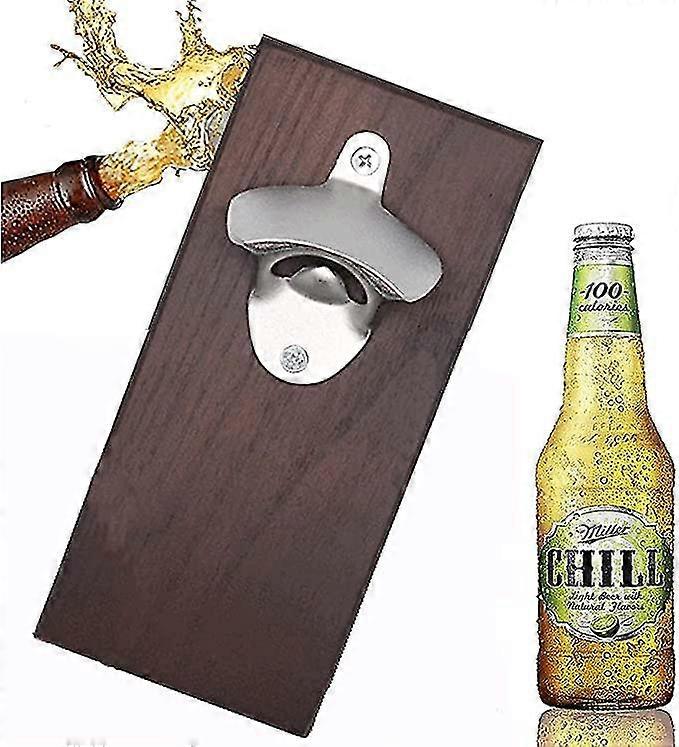 Bottle Opener Wood Bottle Opener Wall Mounted Beer Bottle Opener for Home Kitchen Garden Patio Caravan Indoor and Outdoor Bottle Opener