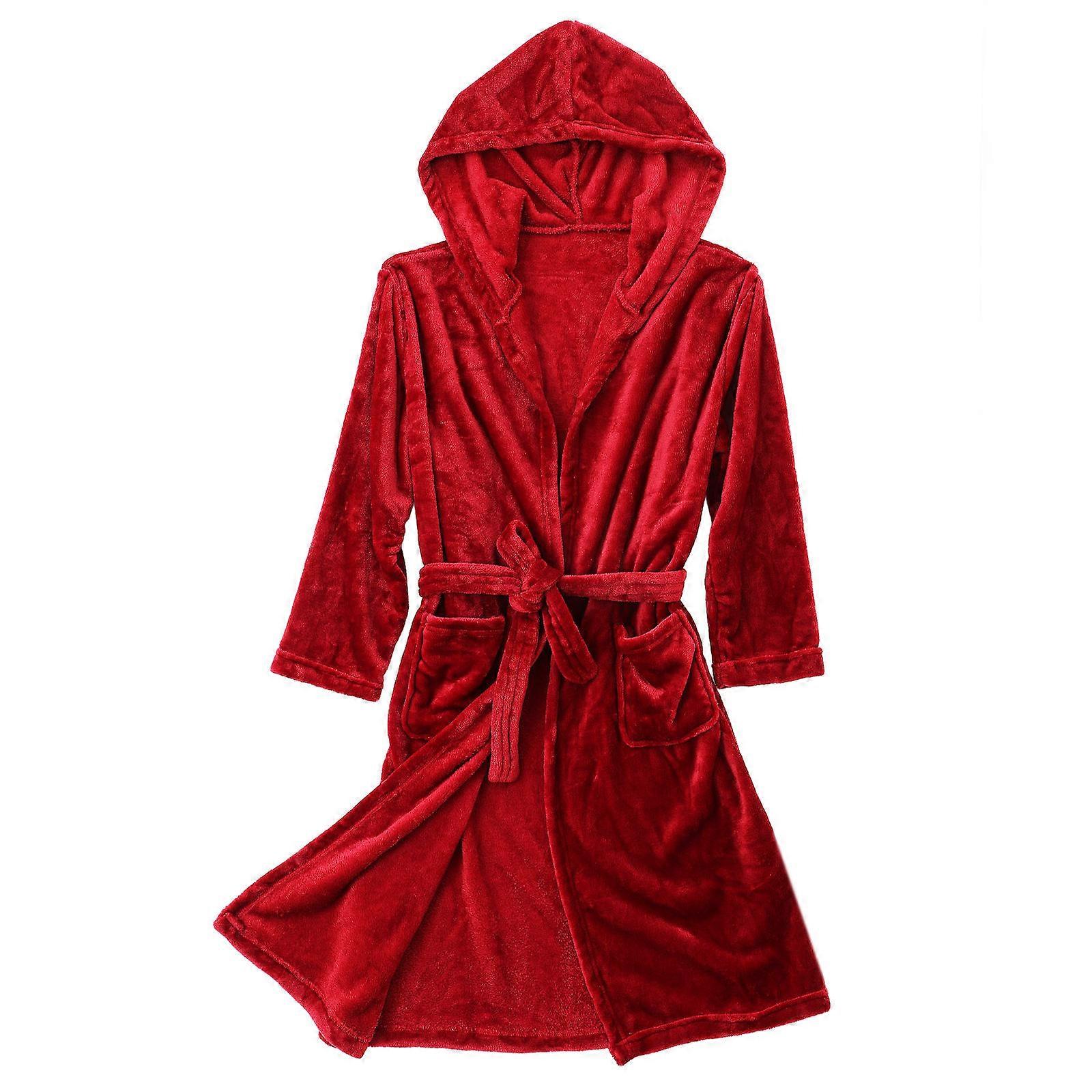 Mens Hooded Robes Comfortable Wear Bathrobe For Shower Use Polyester Long Design 1 Set