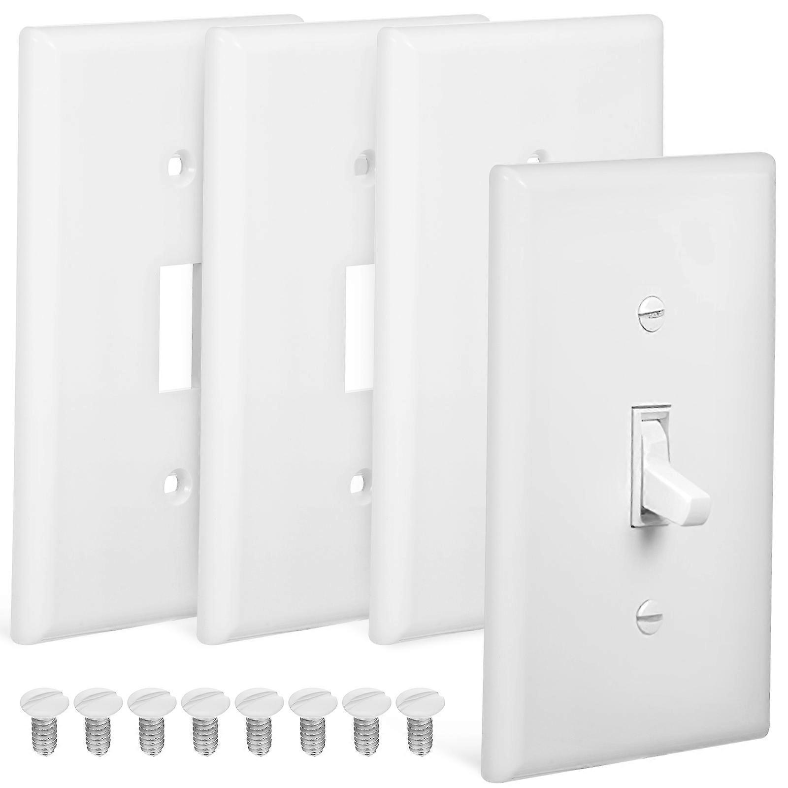 Wall Plate Toggle Switch Guard Decorative Switch Plate Cover Electrical Light Switch Cover Indoor Installation Non-Conductive 4Pcs