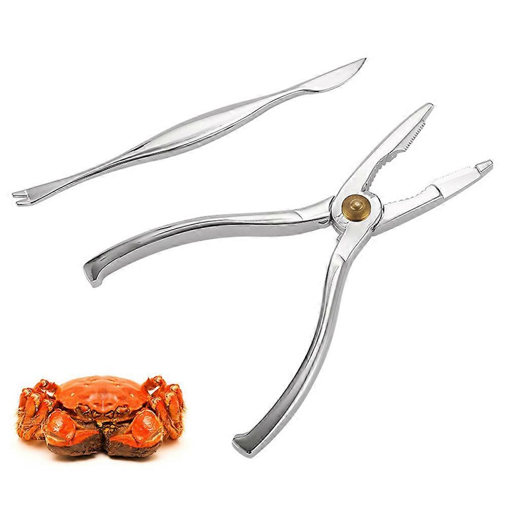 Stainless Steel Crab Tools Silver For Home Use Kitchen Gadgets 2Pcs Set