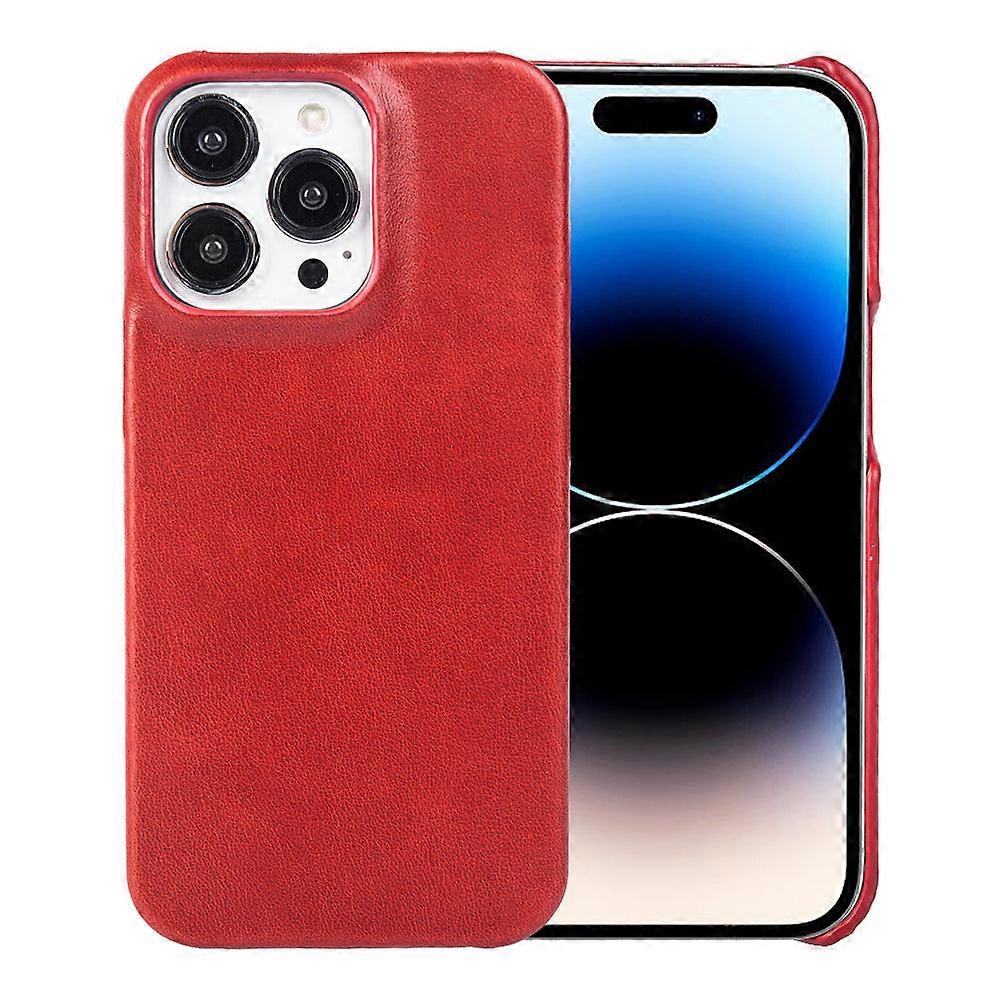 Case For Iphone 13 Red Leather No3577