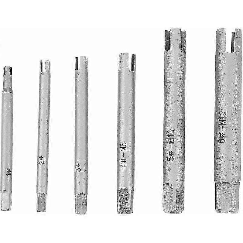 6 Pcs Steel Tap Extractor Tapping Set Stripped Screw Broken Head Remover Tool for Damaged Fastener Removal