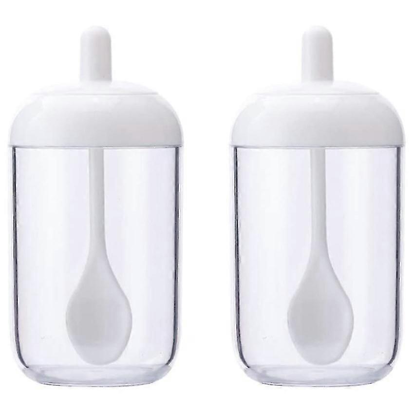 Set Of 2 Plastic Spice Jars With Spoon