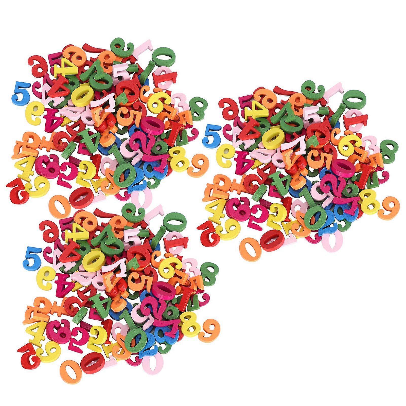 2025 Latest Model  300Pcs Wooden Buttons Color Numbers Shape HandDecorated DIY