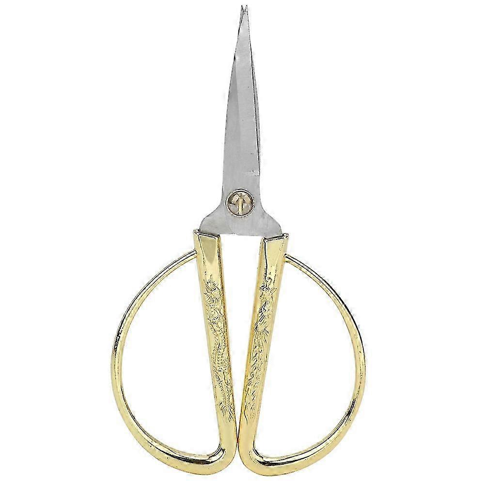 Household Stainless Steel Scissors with Elegant Chinese Dragon and Phoenix Design Handle (7.5)