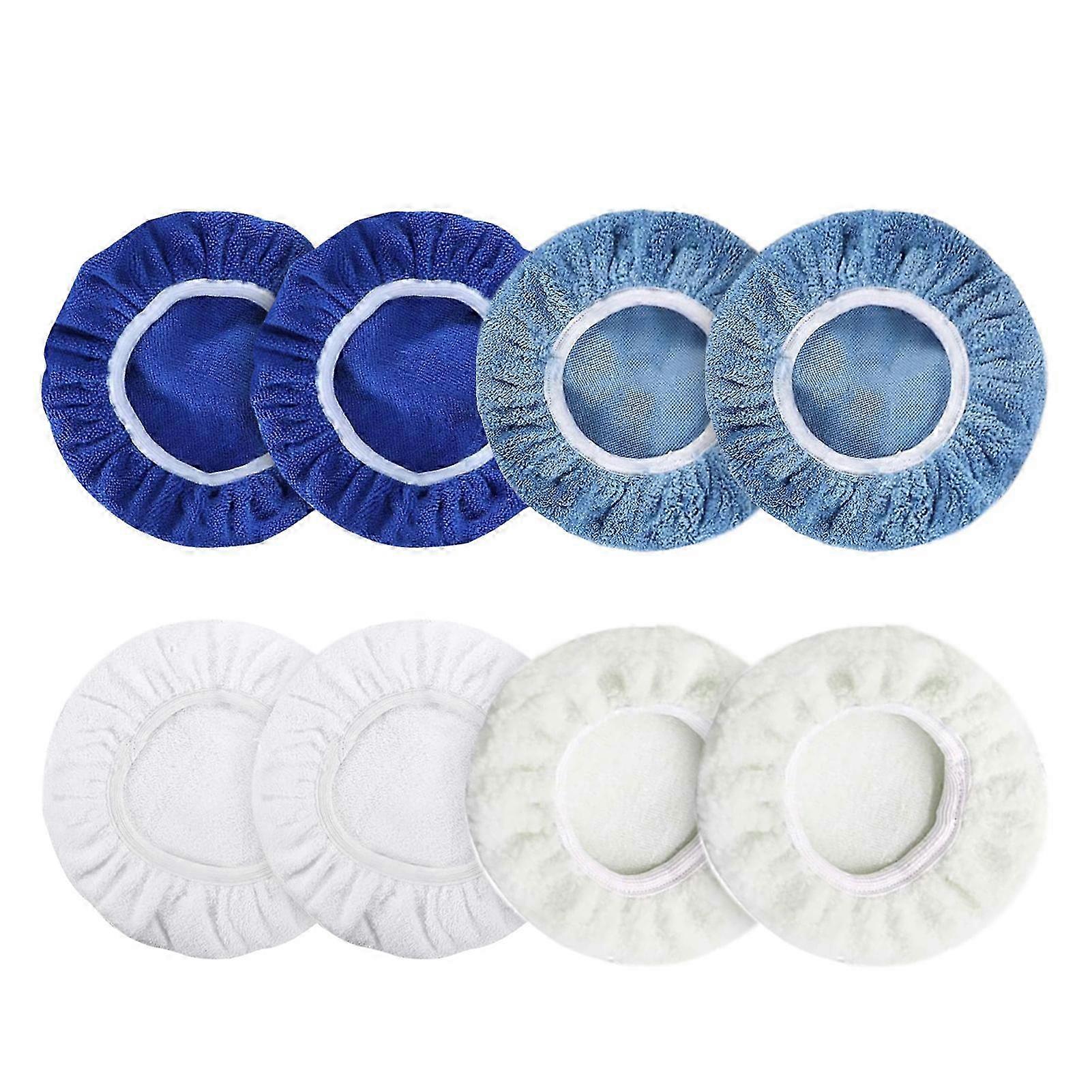 8pcs Microfiber Polishing Pad Bonnet Set for 6in Car Polisher