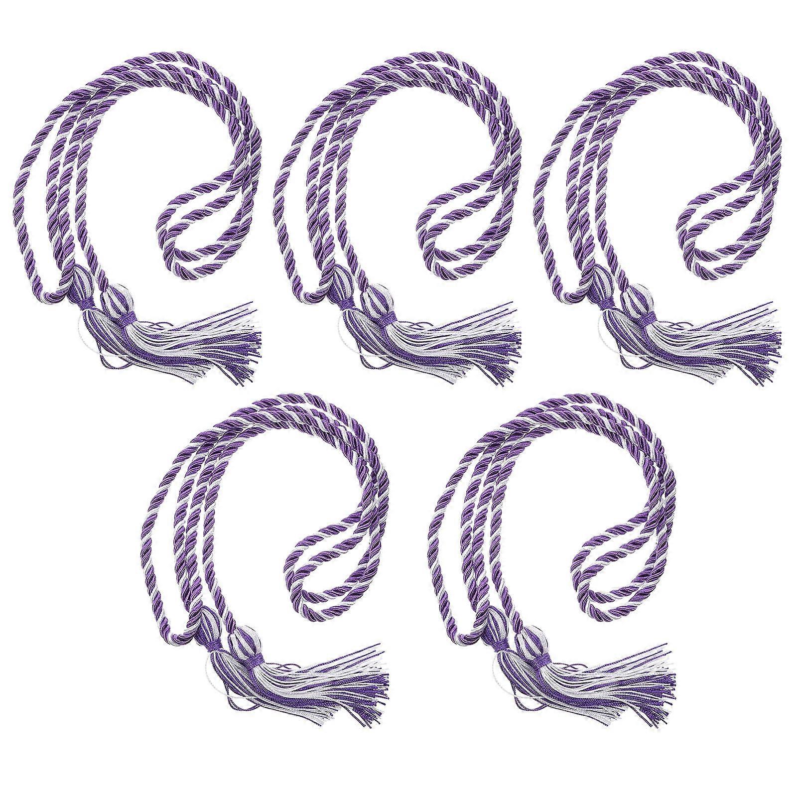Graduation Costume Accessory Braided Cords For Graduates Decorative present White Polyester Rope 5Pcs