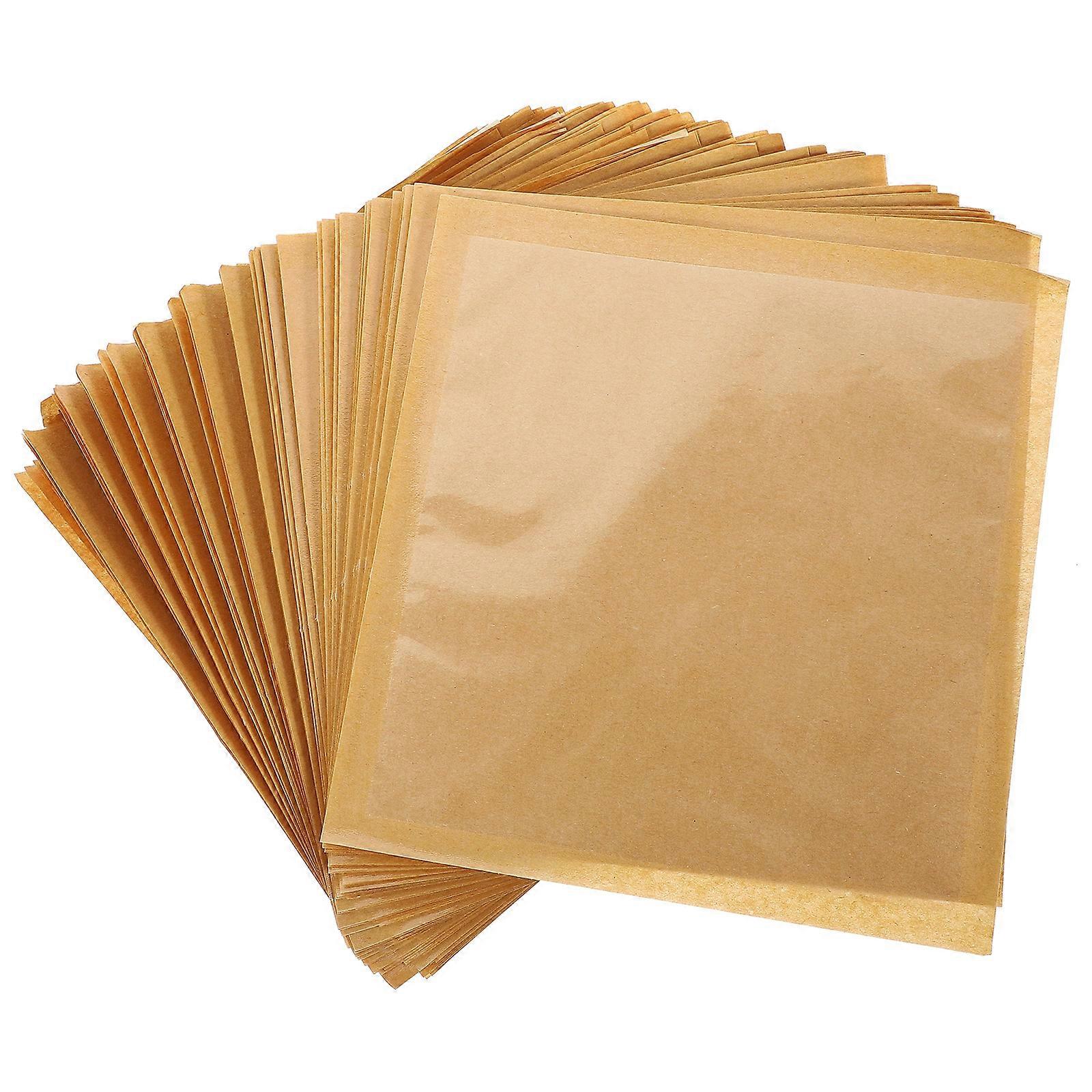 Bread Bags with Clear Window for Kitchen Use and Party Khaki Rectangular Shape 19X18CM Soy-Based Eco-Wax 100Pcs