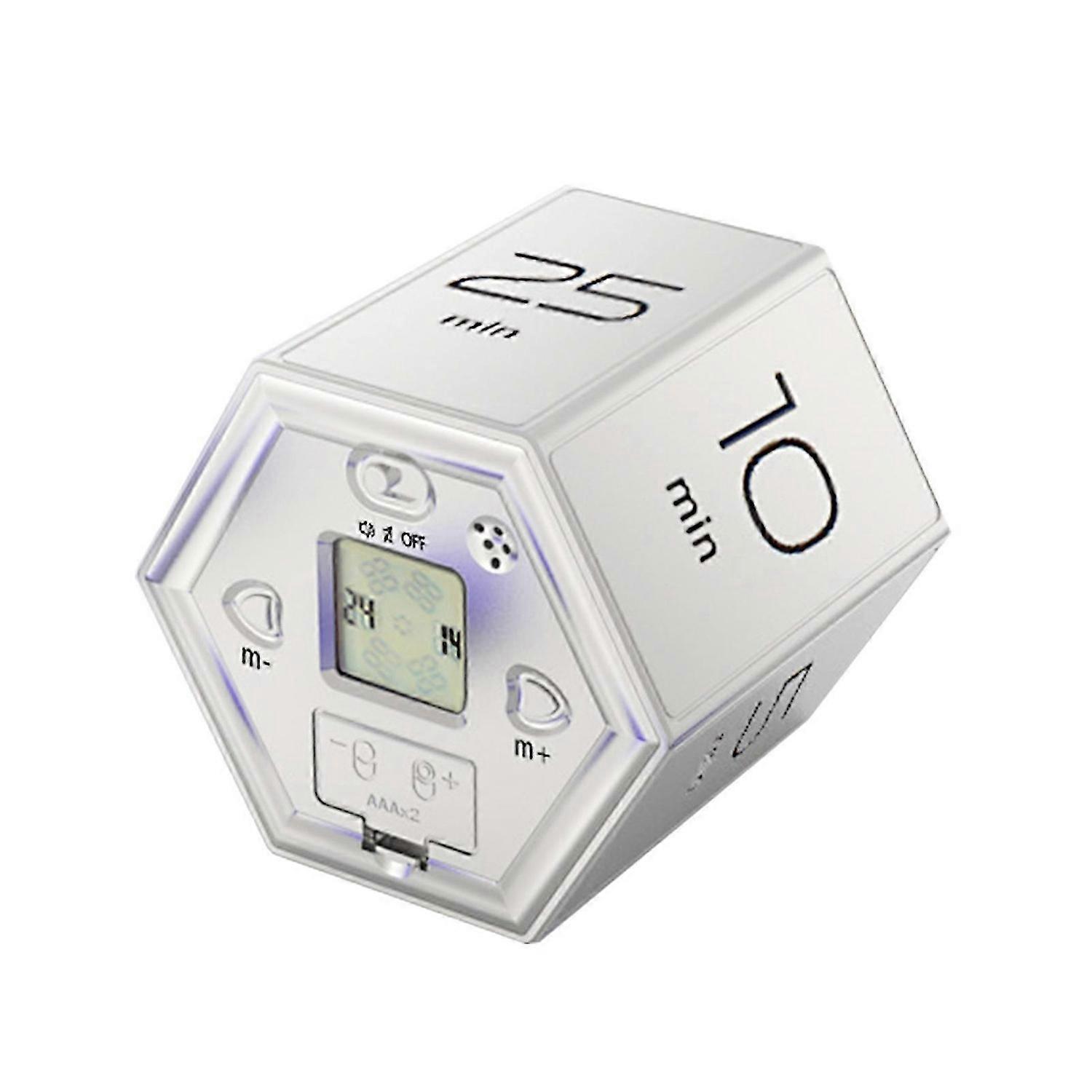 Hexagon Digital Clock Timer Magnetic Cubes Timer Kitchen Hexagon Flip Timer for Studying Cooking Exercising Easy To Use Magnetic Flip Focus-timer