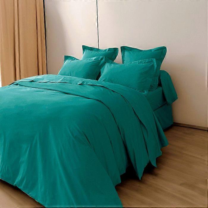 COTON PUR Parure de lit 4 pièces en percale de coton peigné « Julian » pour lit « King Size » 180 x