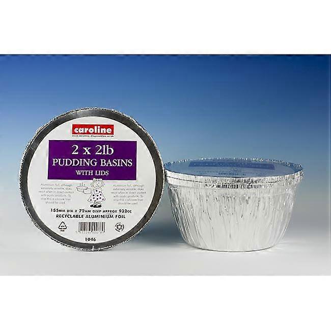 Caroline Foil Pudding Basins with Lids 932ml / 2lb / 155 x 72mm 2pk 1046
