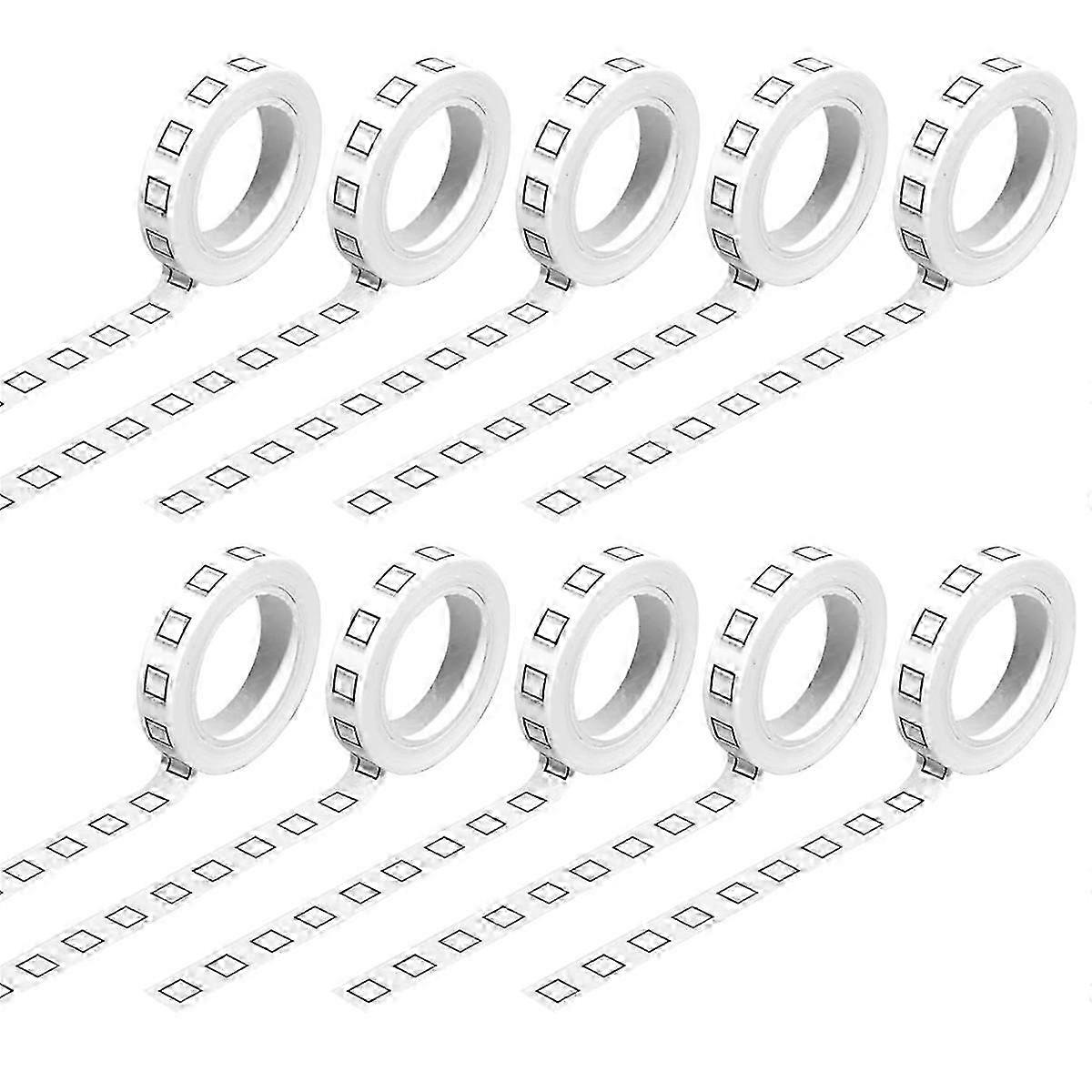 10 Rolls Checkbox Washi Tapes 8MM Thin Decorative Masking Tape Self Adhesive Craft Tape for Home Sch