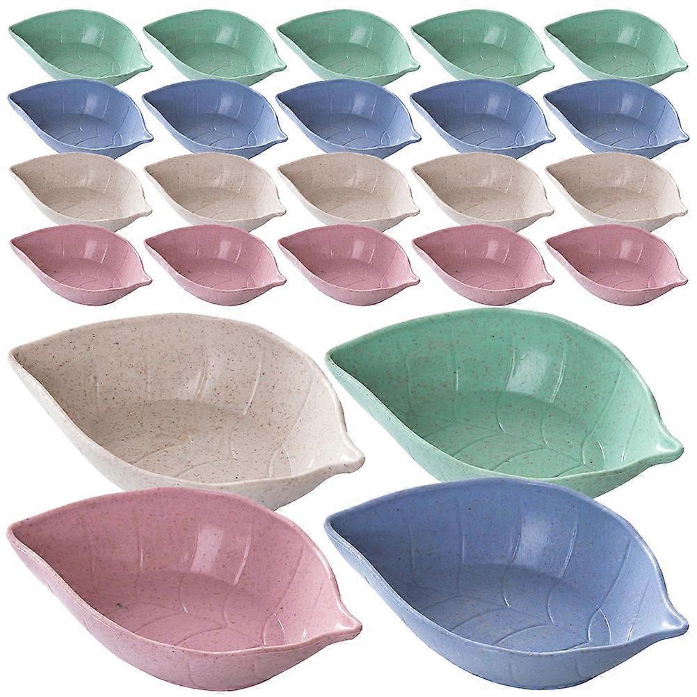 Leaf Shape Dipping Sauce Plate Household Seasoning Dishes 11.00X7.00X2.80cm Food-grade 40Pcs