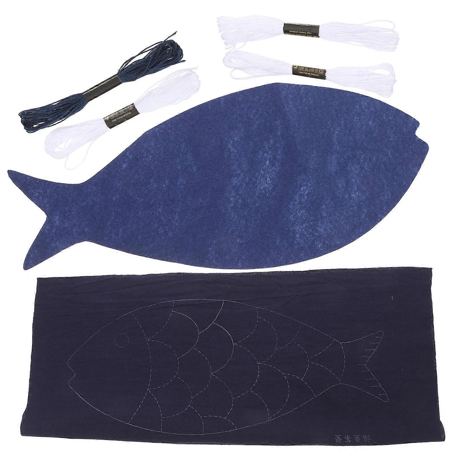Sashiko Kit for Beginner Fish Embroidered Place Mats Kit with Template