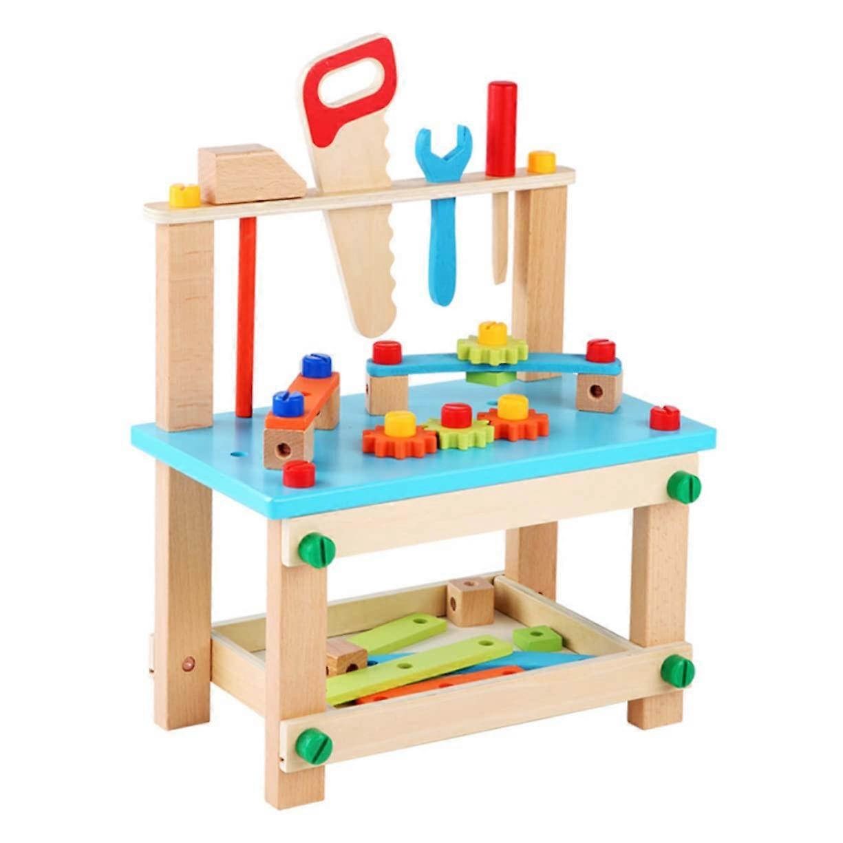 1Set Tool Stool Creative Assembly and Disassembly Toy for Practical Skills and Logical Thinking, Durable Wooden Material for Boys