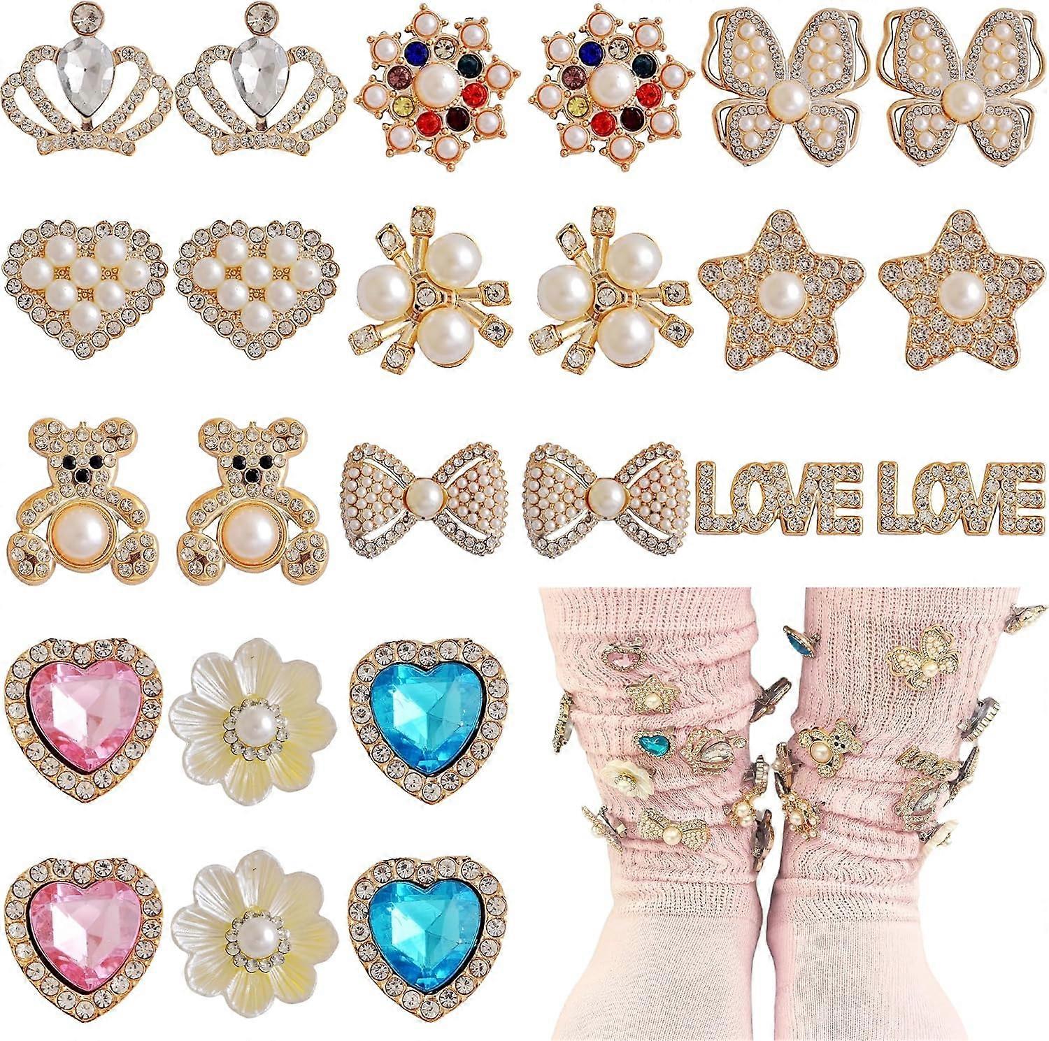 Sock charms pins 24 pieces sock charms shiny sock jewelry charmsGo