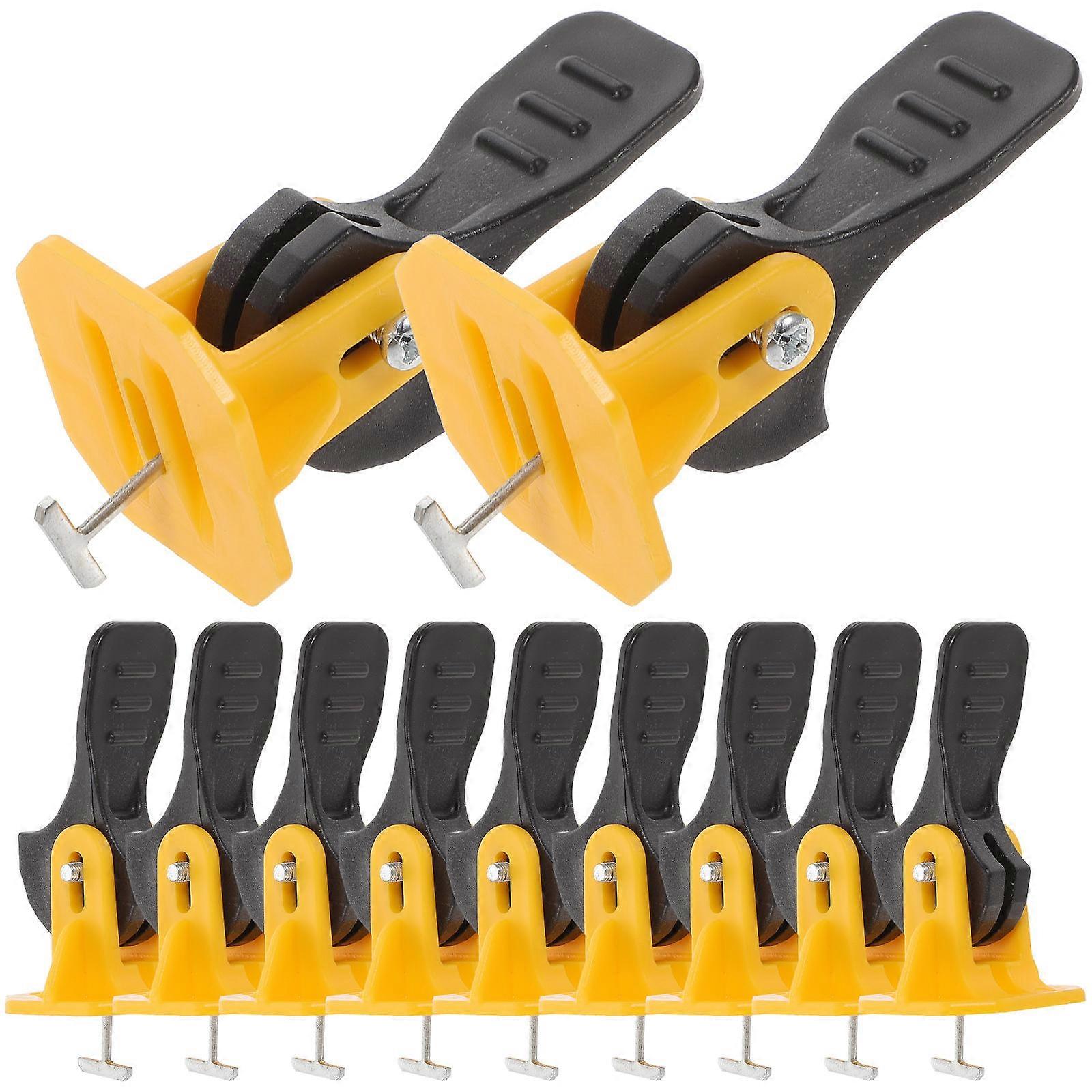 Tile Leveling System Kit Tiles Leveler Tool For Ceramic Tiles Floor Installation Yellow 6.8X3CM Ensure Evenness 50Pcs