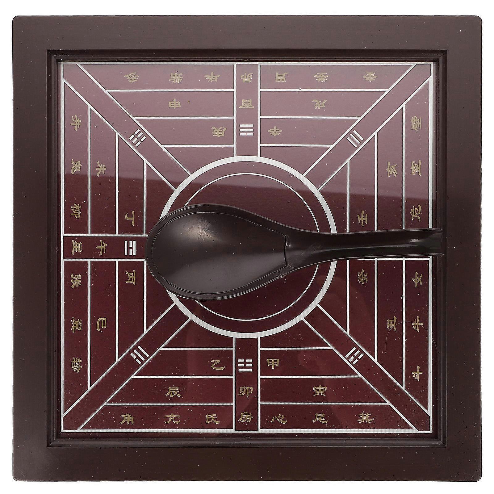 Direction Positioning Instrument Retro Chinese Style Compass Model With Small Error For Teaching Tools Brown 22X22X4CM 1Pack