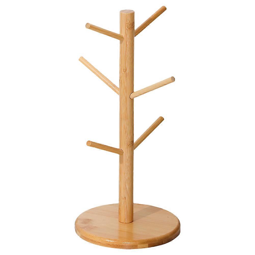 Bamboo Coffee Mug Holder Tree-Shaped Countertop Stand Rack Kitchen Organization 1Pack