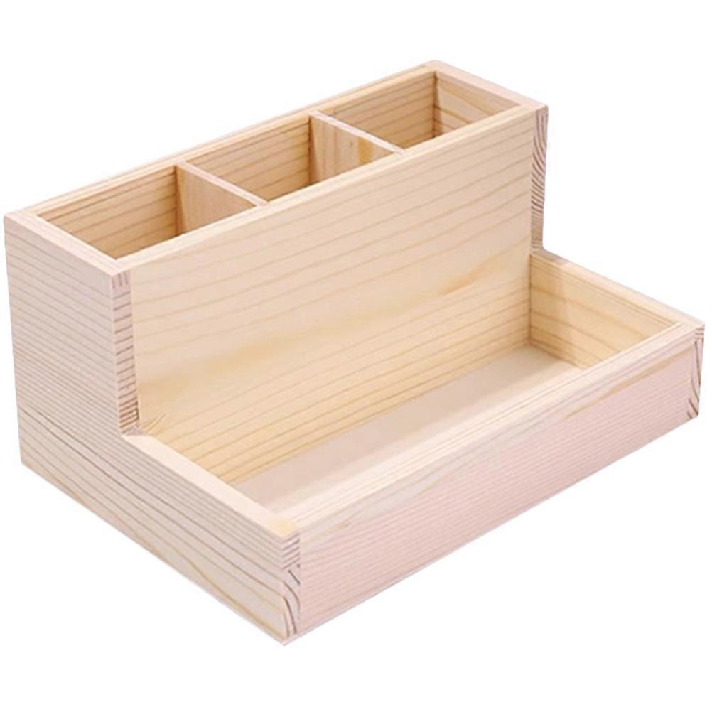 Wooden Makeup Organizer Box with Multi Grid Storage for Desk – Stylish and Durable Holder for Cosmetics, Lipsticks, Jewelry, and Stationery