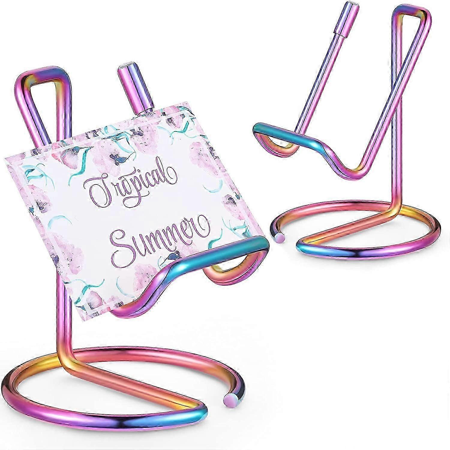 エレガントな金属製の名刺ホルダーとプロのデスク用の電話スタンド