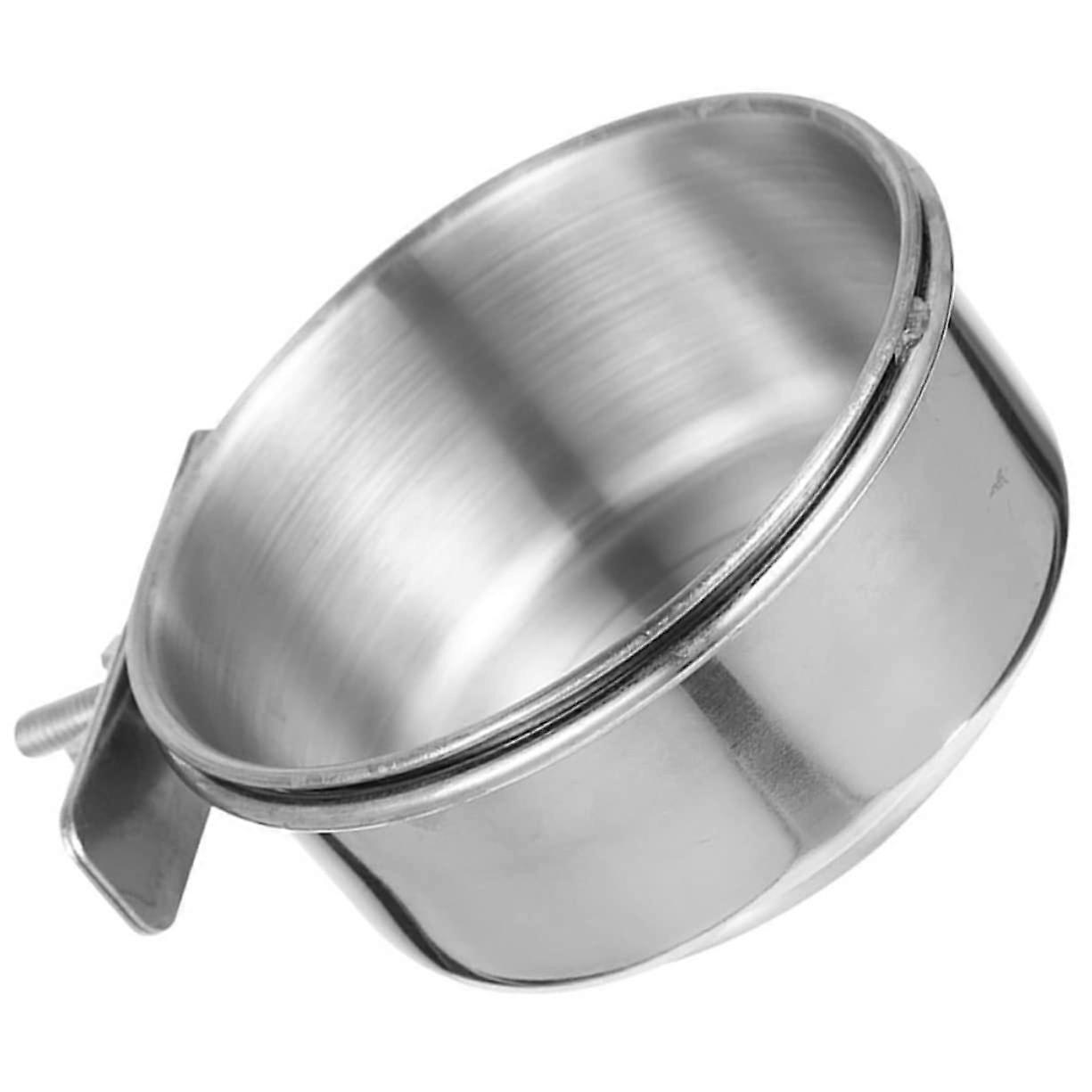 Stainless Steel Bird Feeding Cup for Parrots - Durable Drinking Bowl for Small Birds, 5-Inch Diameter, High Quality Bird Cage Accessory