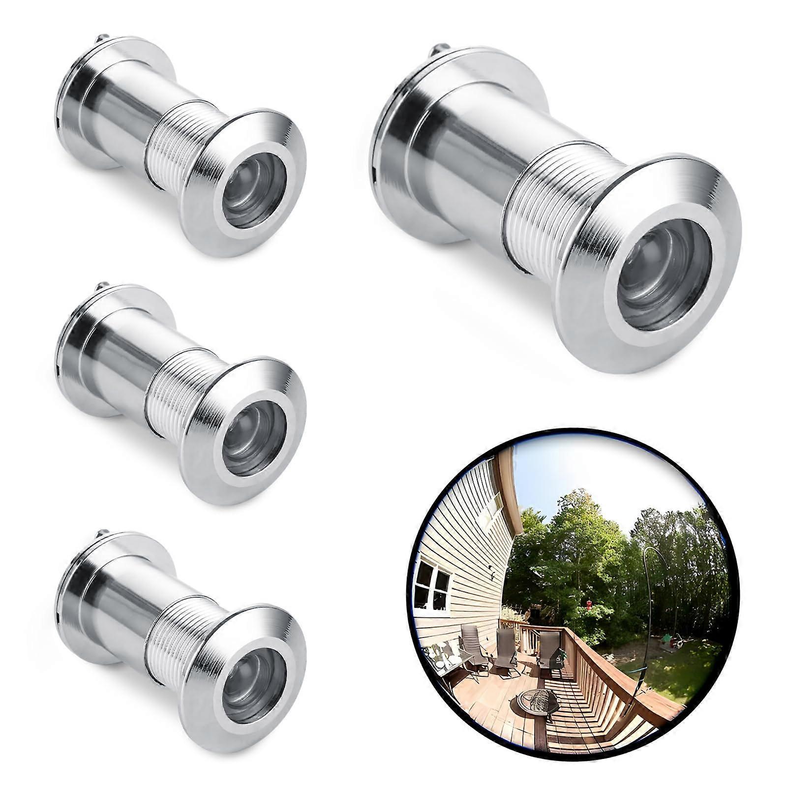 4 Pack Solid Metal Door Viewer 200 Degree Wide Angle Lens with Durable Rotating Privacy Screen for 1.5 to 3.5 Inch Doors