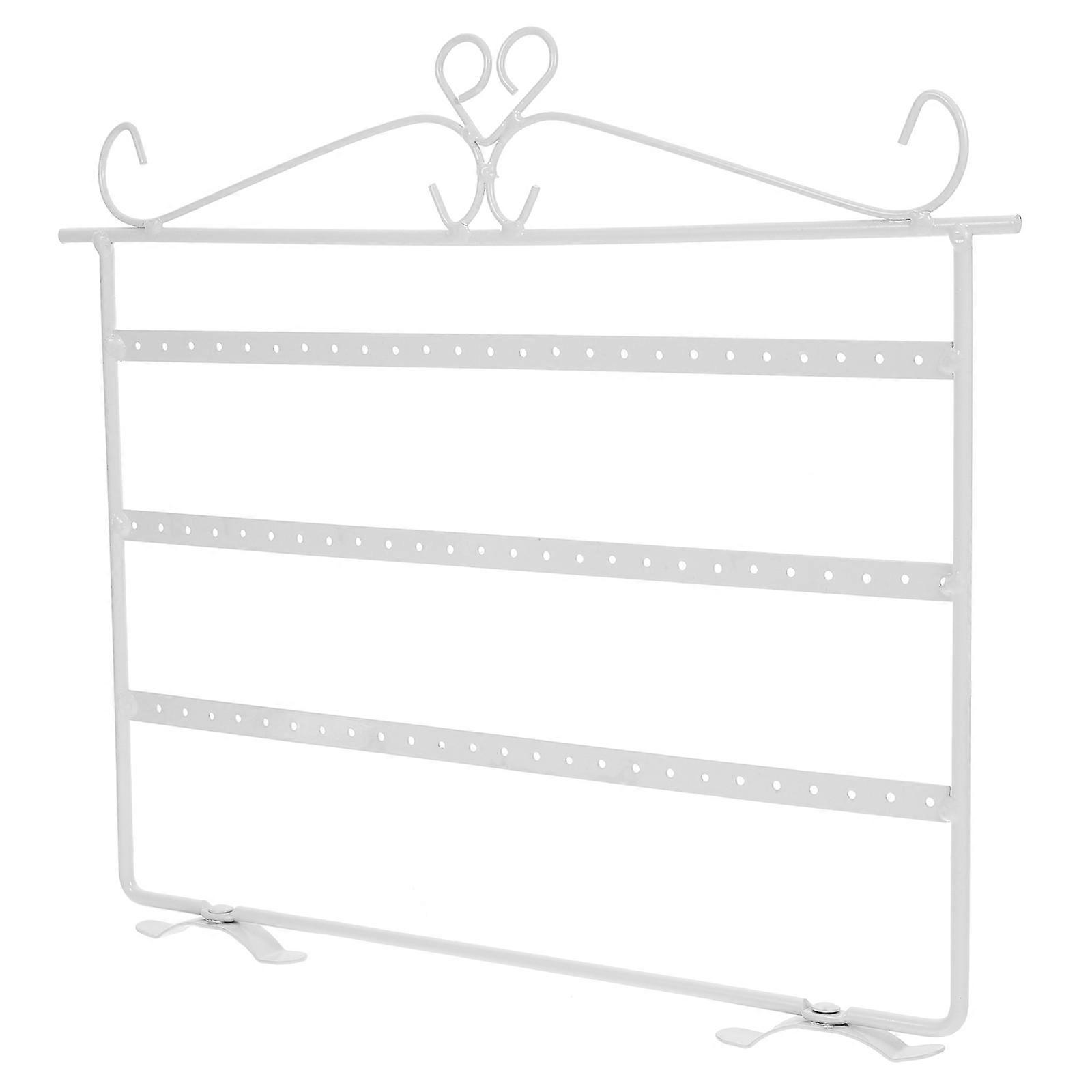 عرض القرط تقف لبيع المجوهرات عرض الرف الجدار قابل للتركيب مستطيل أبيض 32X29X1.5CM 1 مجموعة