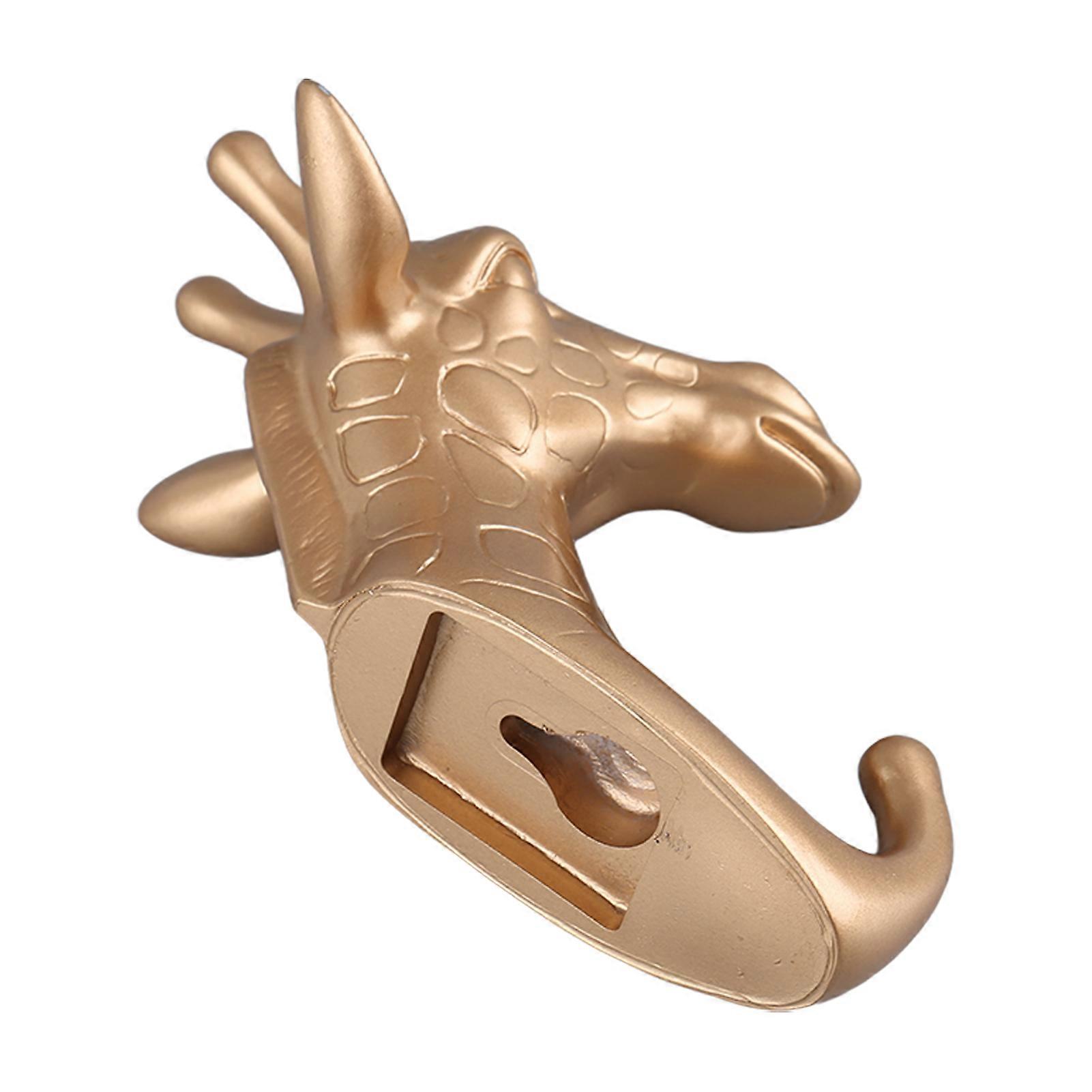 Resin Animal Shape Hook Wall Mounted Hanging Hook Decorative Hook for Coat Towel Key Golden Giraffe