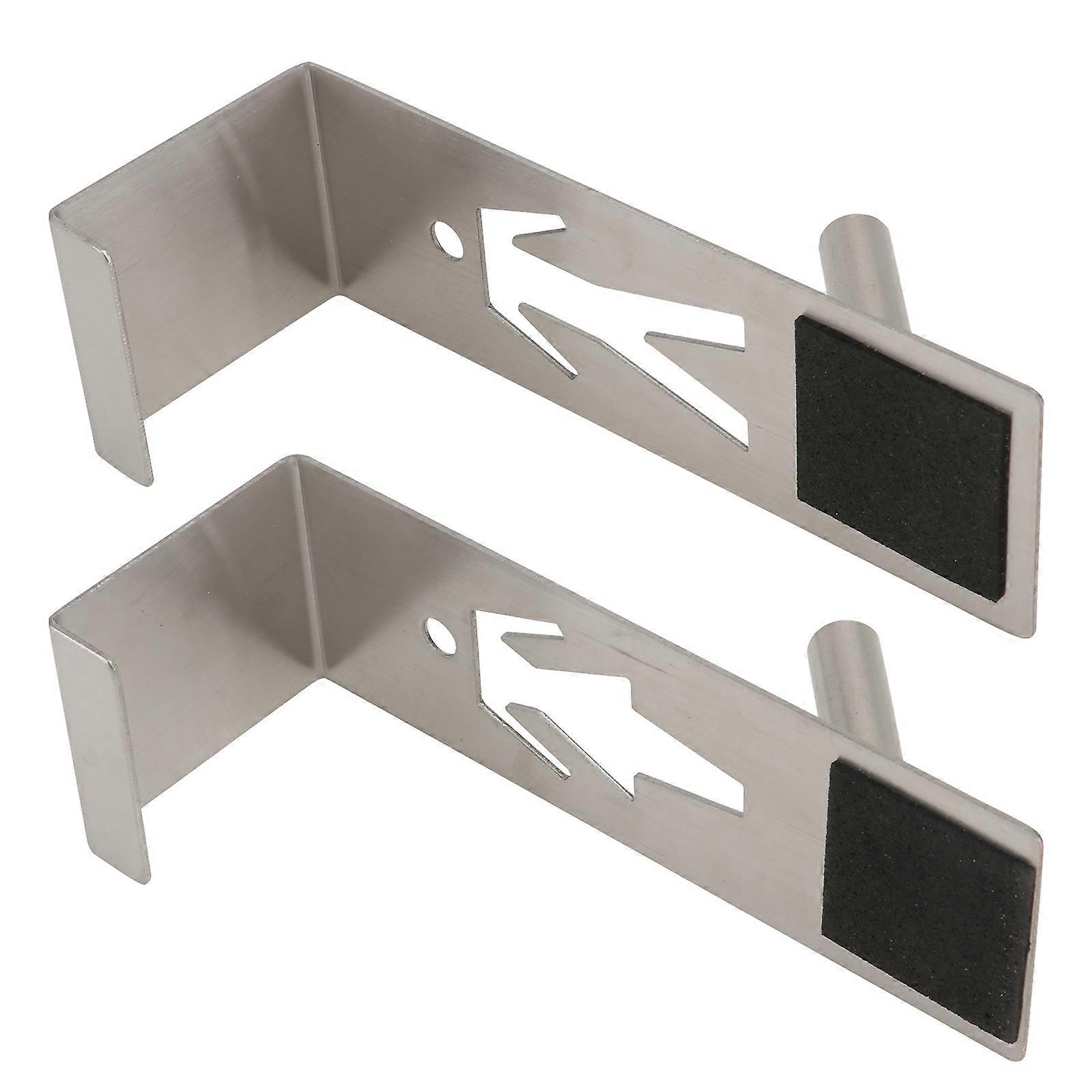 Stainless Steel Door Hooks for Storage Use Silver Pair Improve Space Utilization Behind