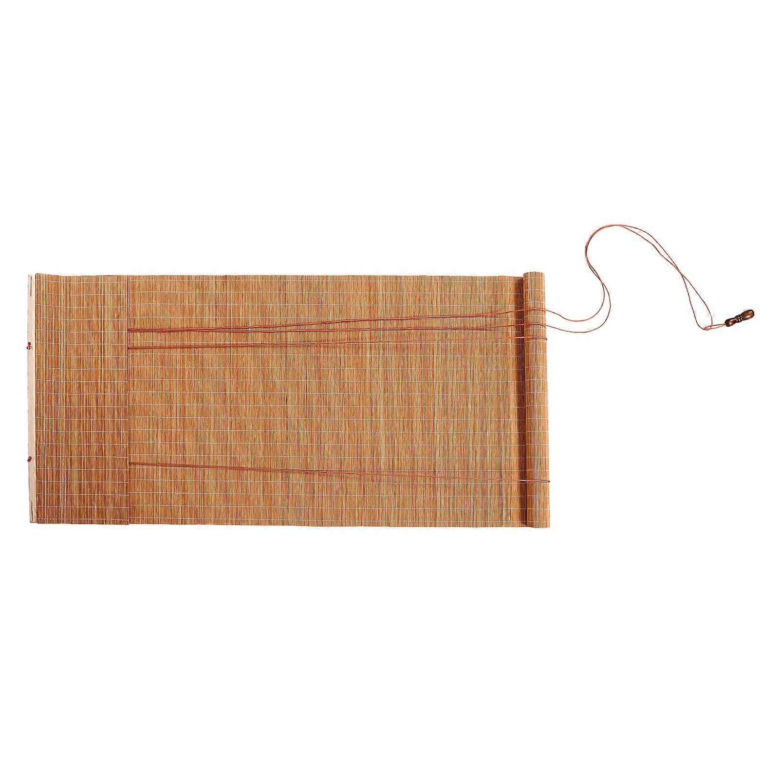 Brown Bamboo Roller Blind for Sushi Making Adjustable Height Window Shade 72 x 84 inches