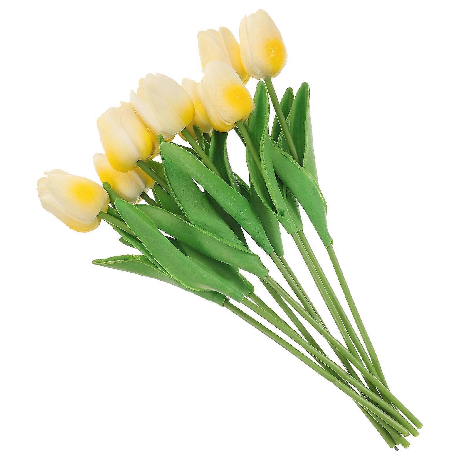 10pcs Real Touch Artificial Tulips Bouquet – Lifelike Faux Flowers for Wedding Centerpieces, Home Decor & Graduation – Easy Maintenance, Natural Look