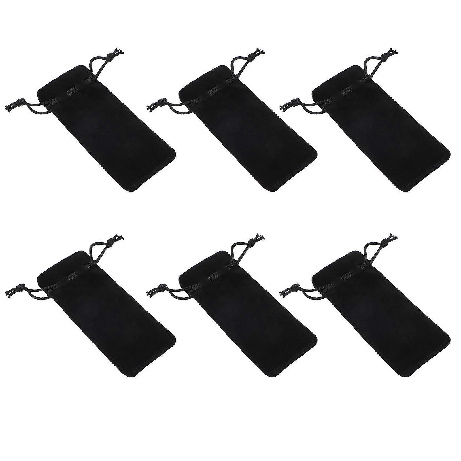 6pcs Lipstick Storage Pouch, Durable Lint Cloth Cosmetics Organizer Bag for Travel, Office, Outdoor – Compact Lip Gloss Holder with Drawstring Closure