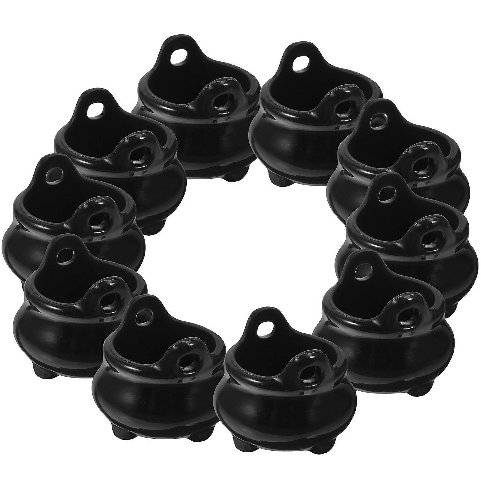 Miniature Witch Cauldron Mini Cauldron Model Halloween Decorations Pot-Shaped Plastic 10Set