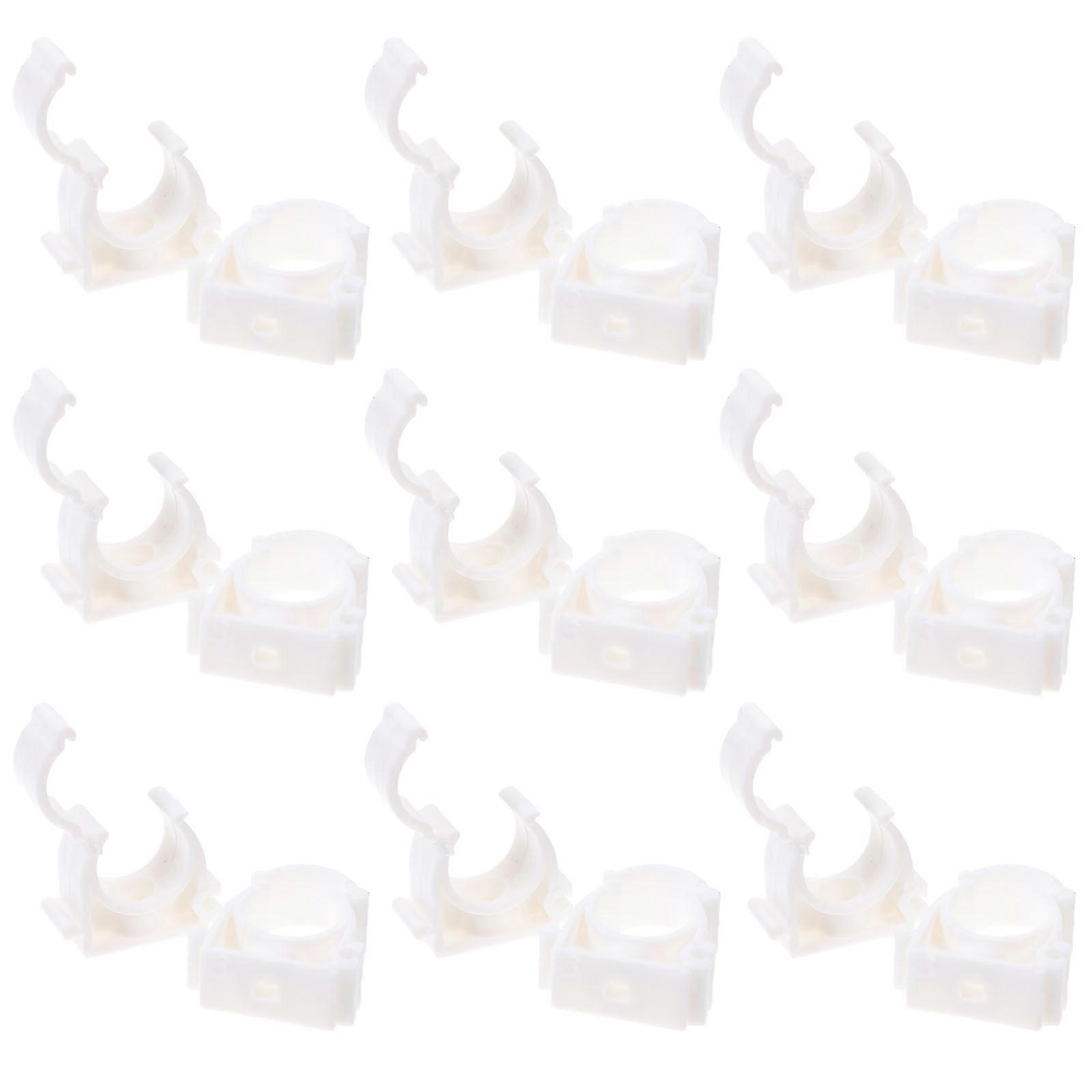 Water Pipe Snap Ring Plastic Tube Holder for Fixation 20Pcs White Durable Clips