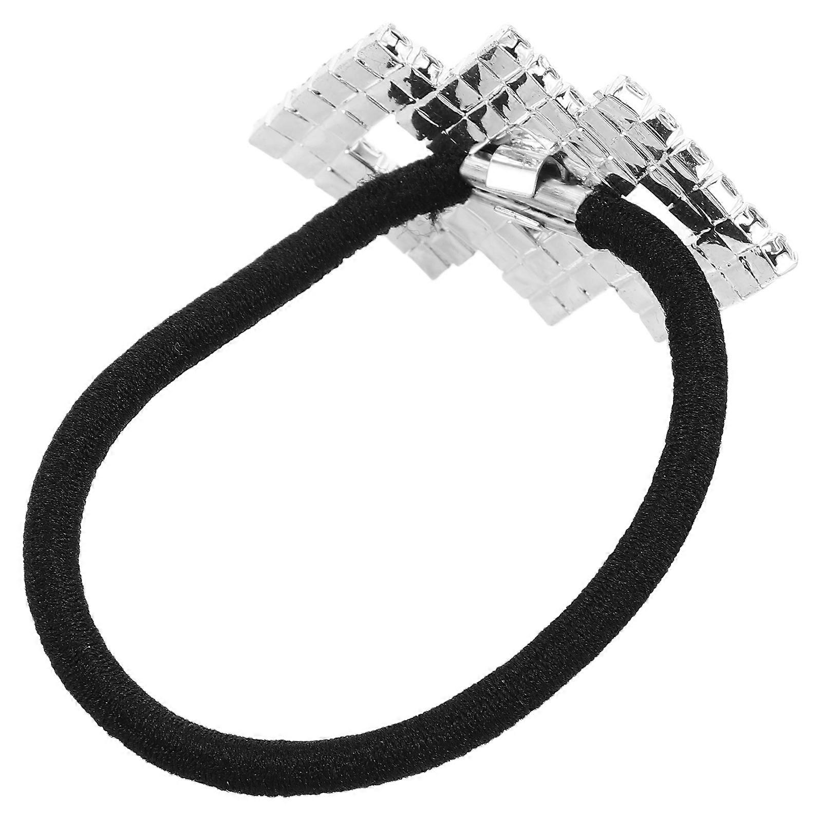 Rhinestone hair Bands for Women Sparkly Elastic Ponytail Holders Decorative Multi Color 1.5 inch diameter