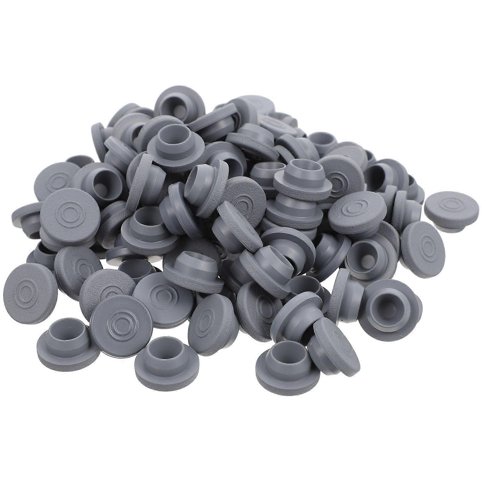 Medisinske flasker med gummipropper, silikonpropper for flasker (grå)